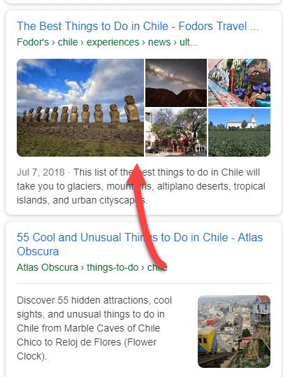 Mobile SERP image collage