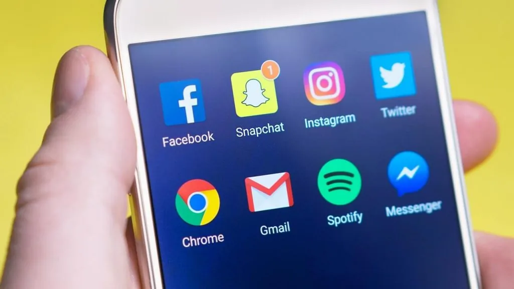 Social media marketing apps on smartphone