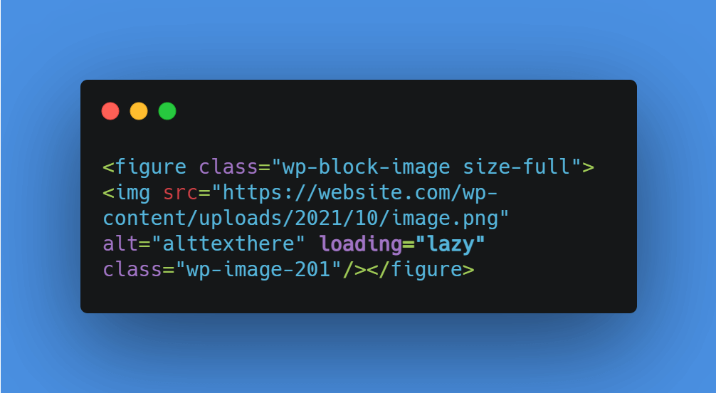 Lazy loading HTML code for Image SEO