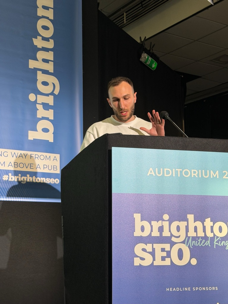 Itamar Blauer moderating in Auditorium 2 at brightonSEO October 2026